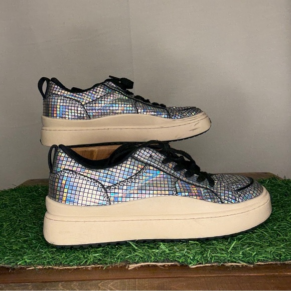 Zara Big kids Holographic Sneakers with Black Laces Size 38 - Picture 2 of 6